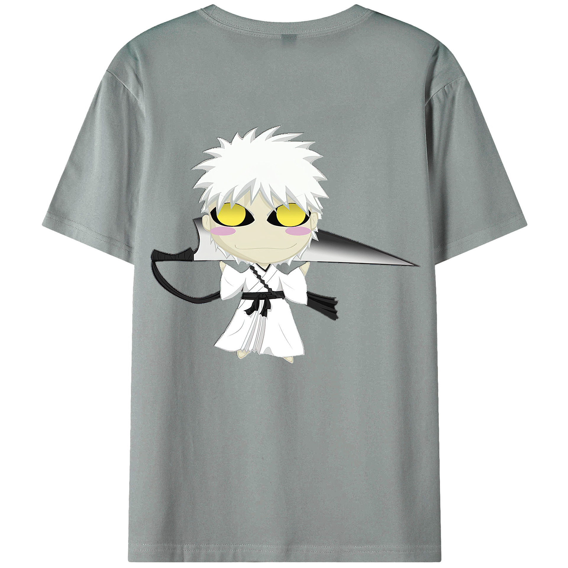 （画像用） ブリーチ 黒崎一護（くろさき いちご）BLEACH Kurosaki Ichigo 綿100％ メンズ半袖Tシャツ（バックプリント） 通気性